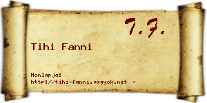 Tihi Fanni névjegykártya