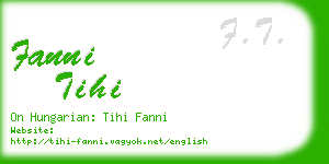 fanni tihi business card